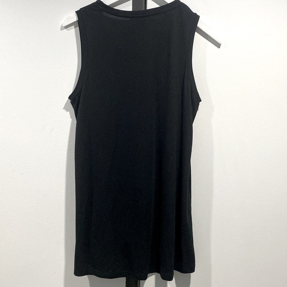 Mossimo Black Layered Blinged Neck Asymmetrical T-shirt Blouse Women's Size M !! - Picture 6 of 11